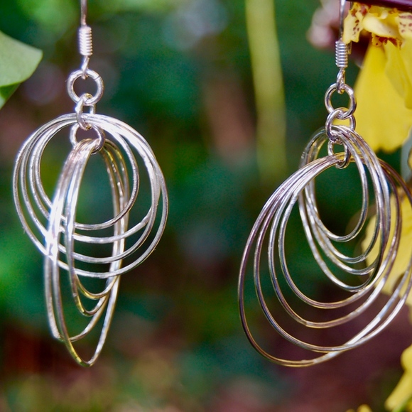 sterling silver dangly earrings - Picture 1 of 1